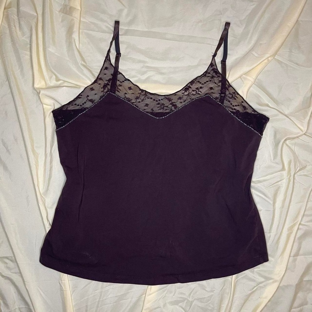 Brown fancy cami tank top size large